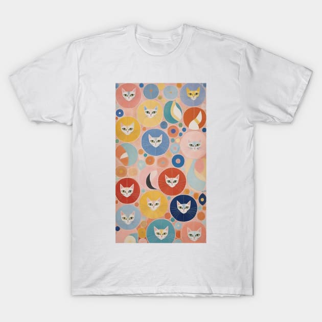 Hilma af Klint's Feline Fantasia: Abstract Whimsy T-Shirt by FridaBubble